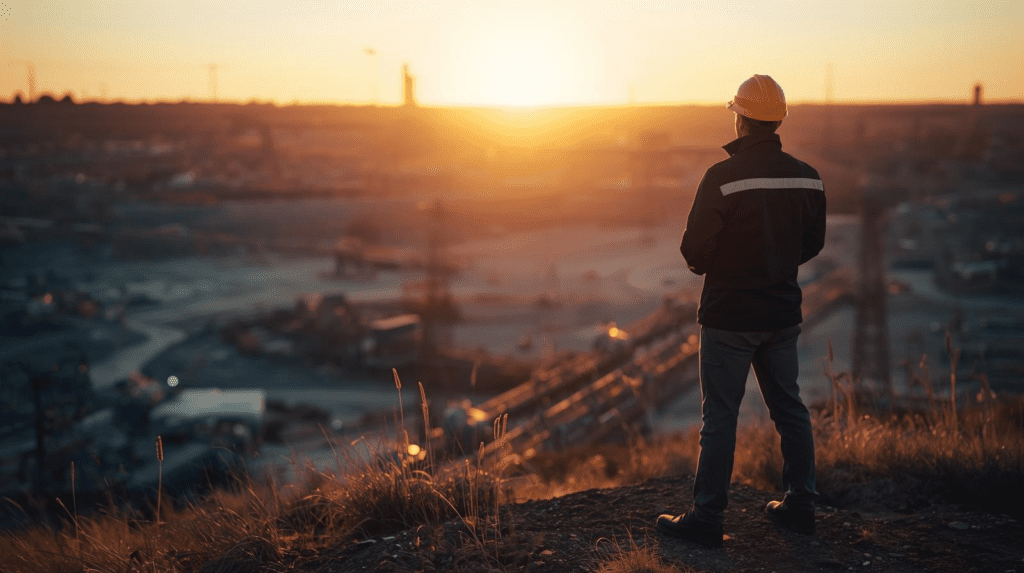Senior industrial professional overlooking mining project site in Western Australia and Queensland representing KeyWest Resources leadership and workforce strategy